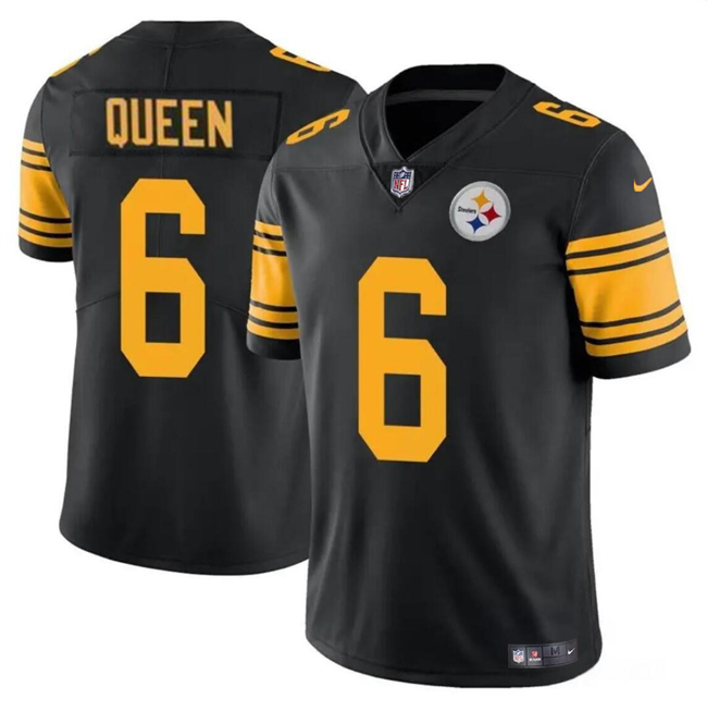 Youth Pittsburgh Steelers #6 Patrick Queen Black Color Rush Limited Football Stitched Jersey